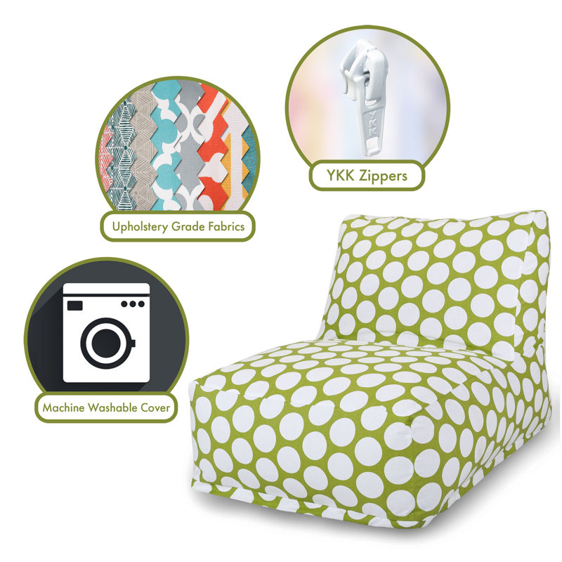 Aalin Cotton Bean Bag Chair & Lounger, Hot Green