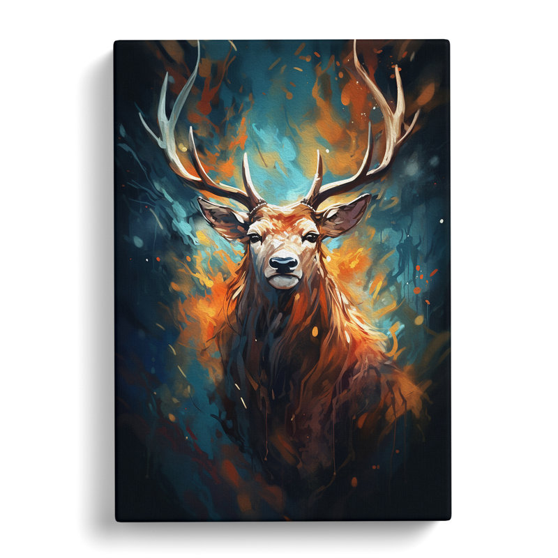Stag No.2 - Wrapped Canvas, 50cm H x 35cm W x 3cm D