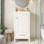 Meuble-lavabo autoportant de 18 po avec lavabo en céramique, 1 porte à fermeture en douceur, 1 tiroir divisé et patins réglables-276756968-276756969