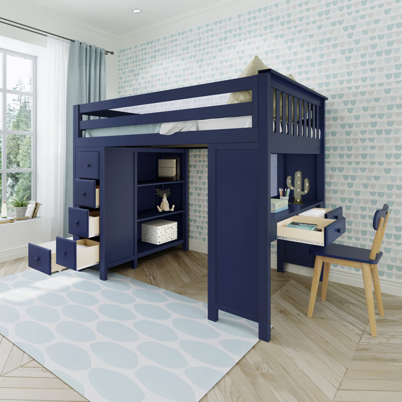 Lennon Kids Full Loft Bed, Blue
