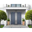 Façade avant extérieure en métal à double porte / deux portes 0729 gris graphite encastré / entrée en acier peint moderne à droite avec porte active 72 po x 80 po-111445139