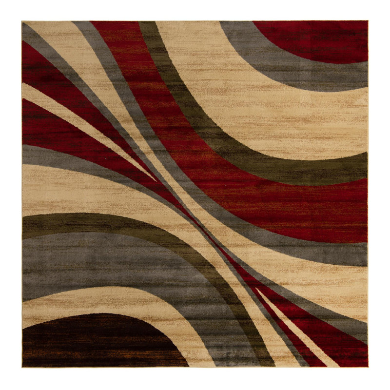 Ivetta Performance Abstract Indoor Rug, Square 10'