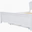 Lit plateforme double en bois avec tête de lit et lit gigogne simple, blanc-173872194