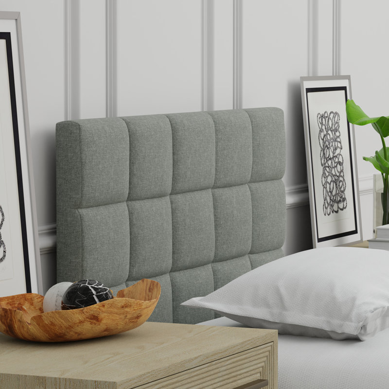 Barthmaier Upholstered Headboard, Twin, Light Gray