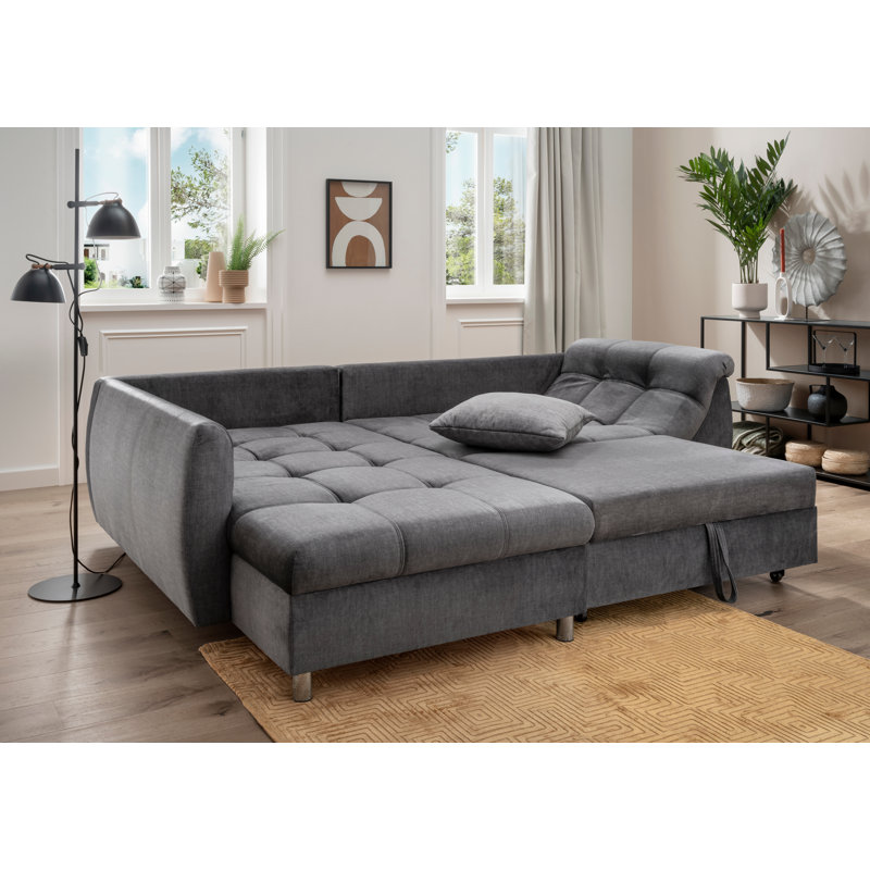 Ecksofa Cornwall mit Bettfunktion, Left Hand Facing, Tessuto Asche