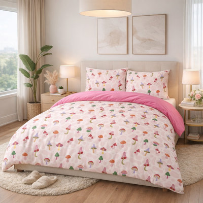 MXM FUN DUVET SET FUNKY MUSHROOM PINK