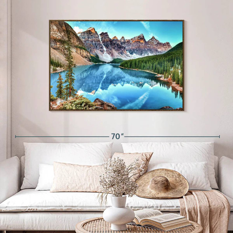 Parc national, 46 po x 31 po, Cadre flottant noyer