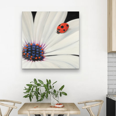 daisy and ladybug - 32"x32" art on canvas
