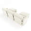 Trois places en chenille beige, 2 repose-pieds mobiles, coussin lombaire, rembourrage en mousse, conception élégante des accoudoirs, options de configuration flexibles en chenille avec mousse de résilience de soutien, base en bois robuste,-120913091