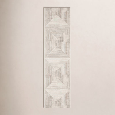 Quillan Ivory Beige Striped Rug