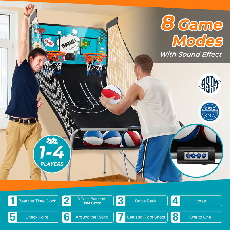 Jeu d'arcade de basketball à piles Costway