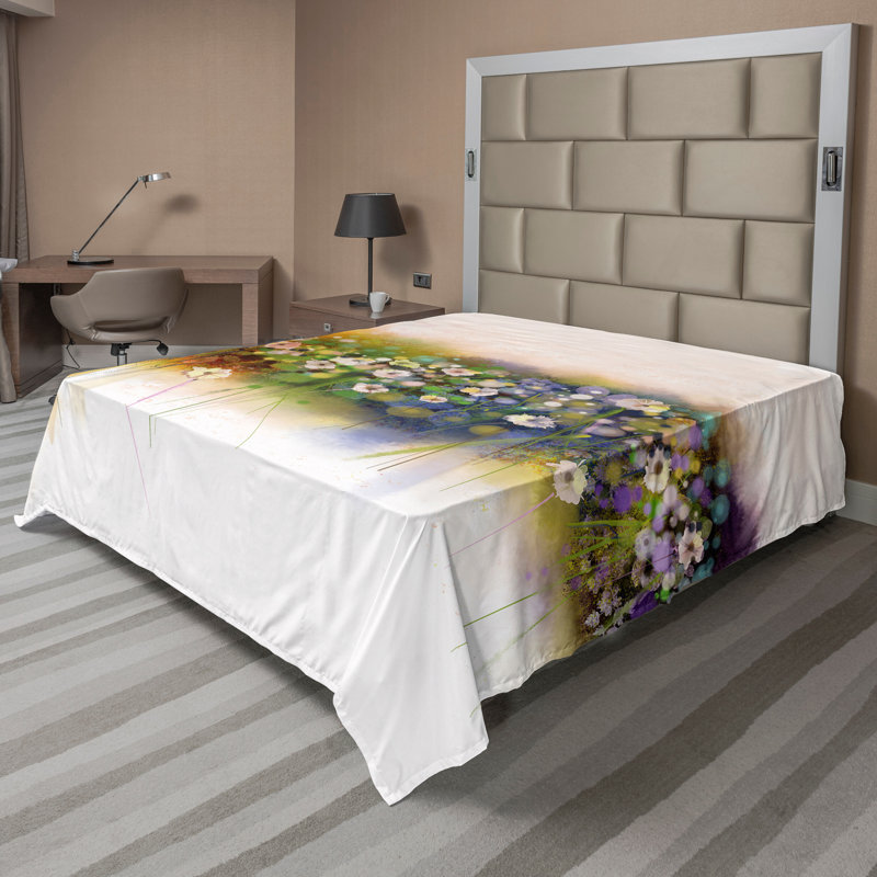 Multicolore Ambesonne, Drap plat de taille double