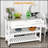 Versatile Kitchen Island with Stainless Steel Top, Open Shelves, and Drawers in Gray for Enhanced Functionality