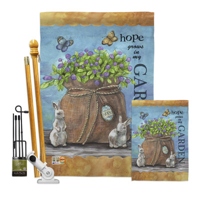 Le polyester décoratif 2 faces 40 x 28 po Hope croît-impressions Ensemble de drapeaux