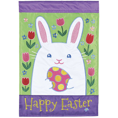 Garden Flag Happy Easter Bunny Head