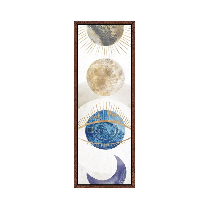 Crescent Moon I by Isabelle Z - Panoramic Print on Canvas, 30.48 cm H x 91.44 cm W, Classic Brown Wood Framed