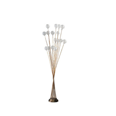 61.5" In 16-Light Acrylic Globe Aluminun Led Chrysanthe Chrome Metal Floor Lamp