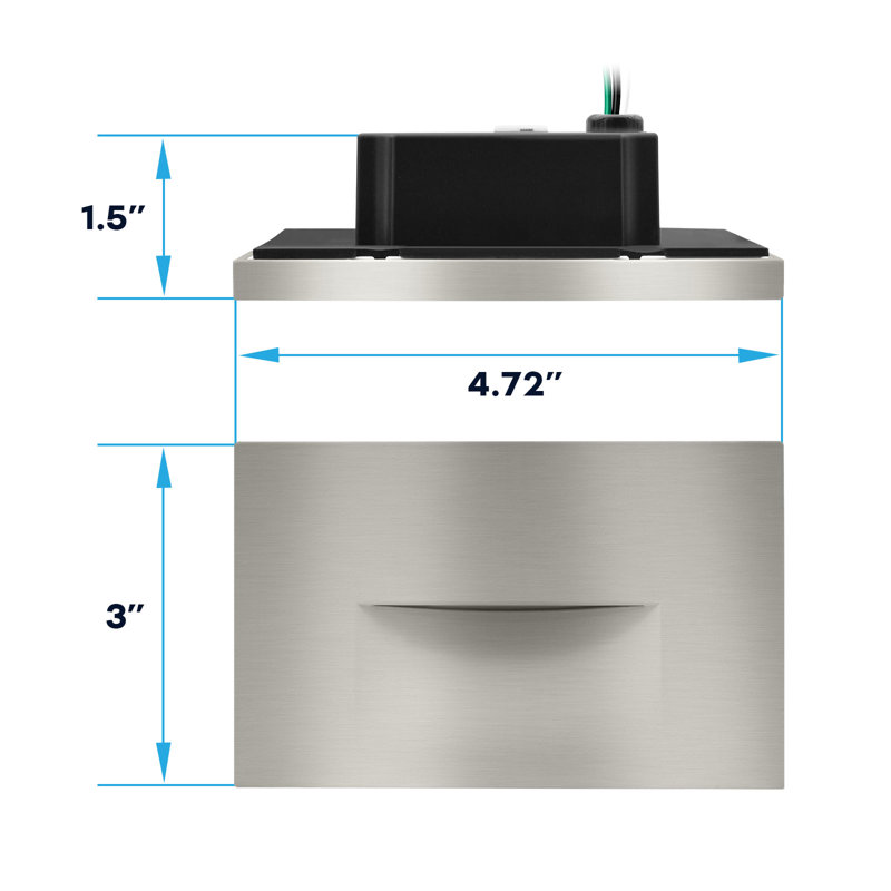 Marchepieds horizontaux à DEL Luxrite, 5CCT, 3W, 150LM, faisceau à 90 °, à intensité variable, 120V, IP65, couvercle de plaque interchangeable, paquet de 3 en nickel brossé intérieur / extérieur