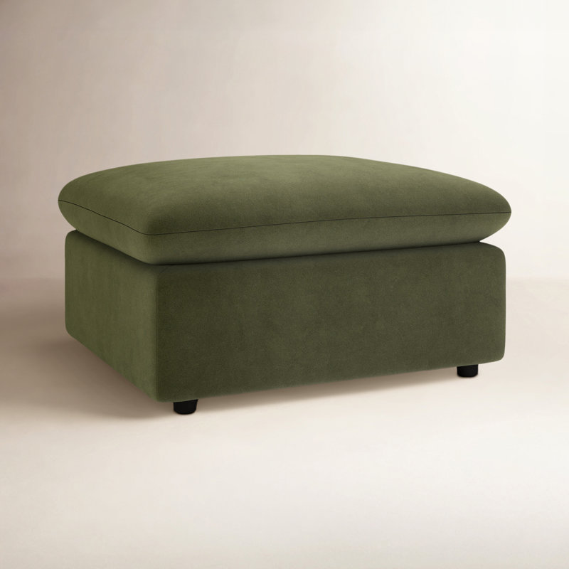 Kallie 38" Ottoman, Bella Forest Performance Velvet