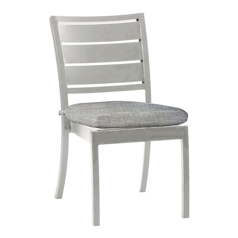 Chaise d'appoint en aluminium Charleston - Huître, Huître, Argent Rollo, Pas de soudure