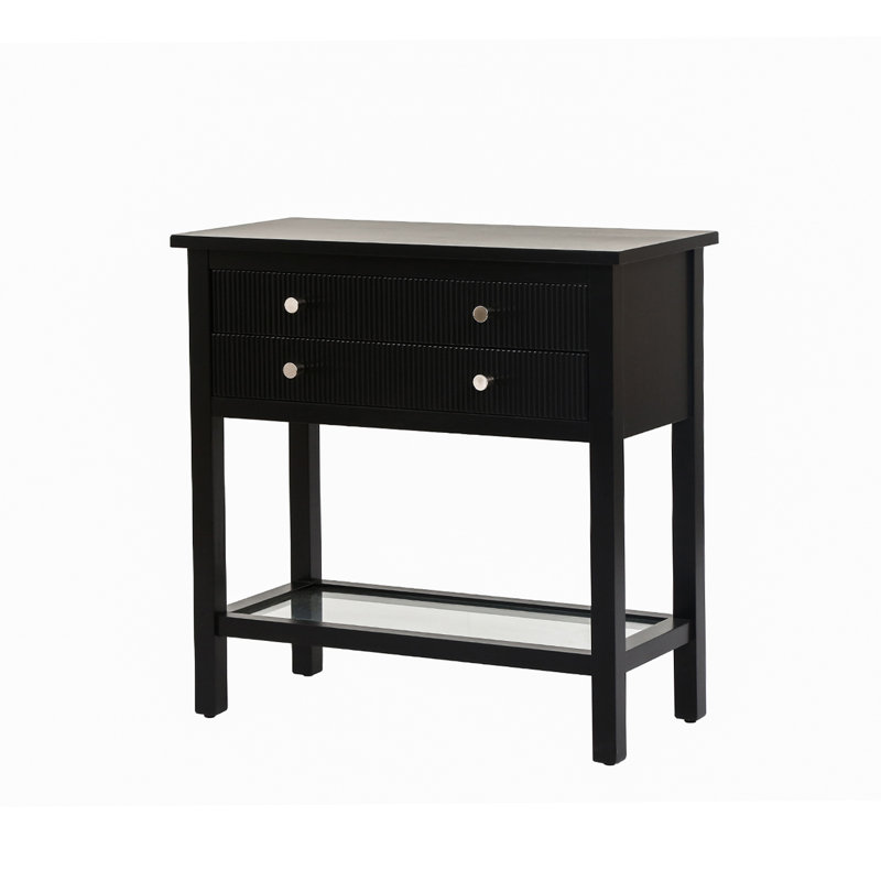 Conforti 60cm W Solid + Manufactured Wood Bedside Table, Black