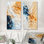 Lumineux prisme abstrait naturel biogénique I - Botanicals, art mural moderne abstrait 2 pièces