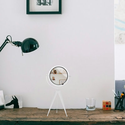 Analog Battery Tabletop Clock White