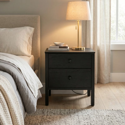 Table de chevet moderne avec 2 tiroirs, rangement pour table de chevet