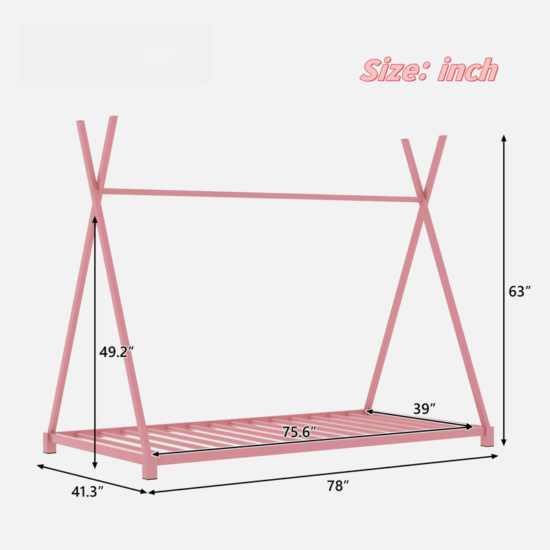 Lit plateforme Amonette, Rose
