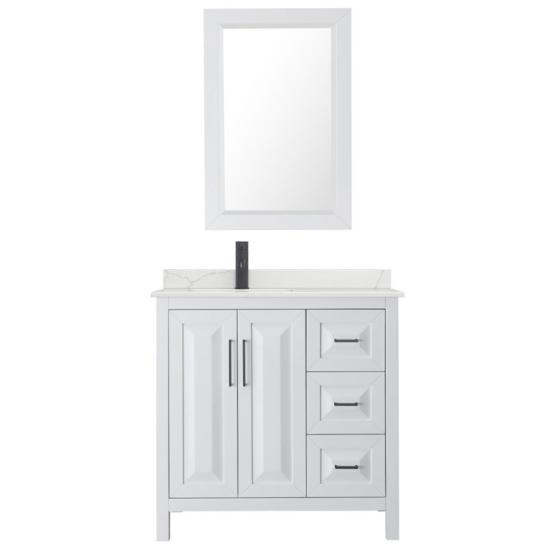 Daria 36'' W Single Vanity, Giotto Quartz, Brown, Polished Chrome