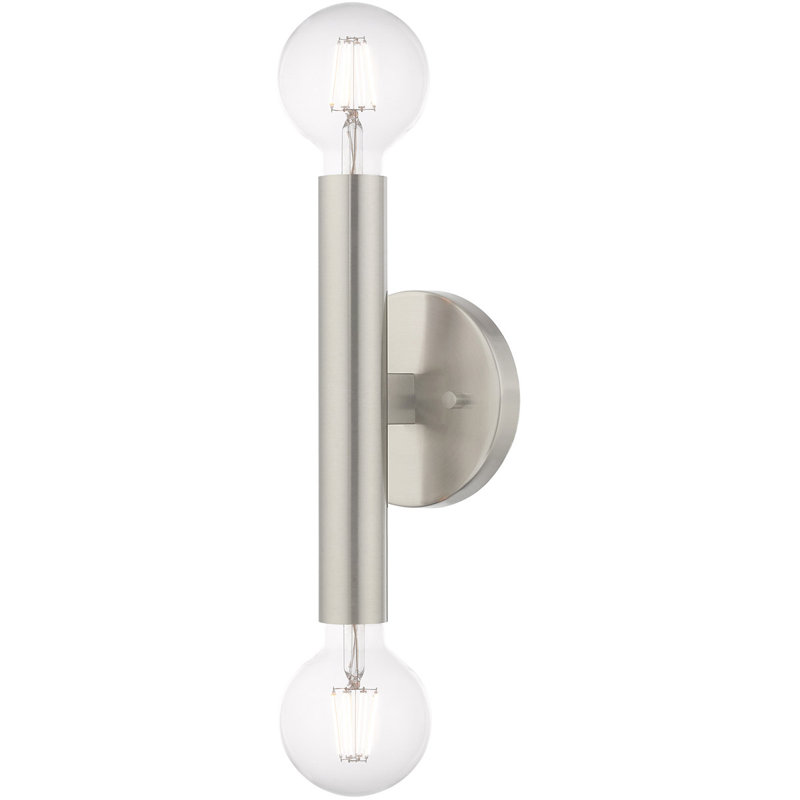 2 Light ADA Wall Sconce | Steel Base | 5.125 inch - Stylish and Functional Lighting, Brushed Nickel