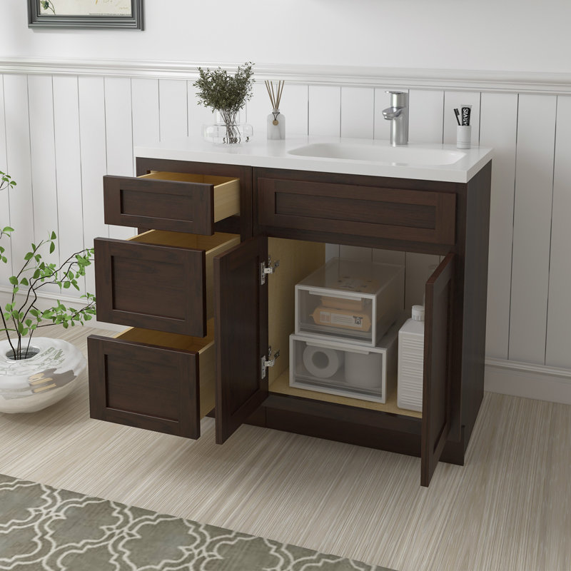 Base de meuble-lavabo simple 39 po seulement, Brun