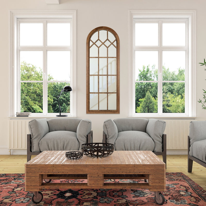 Miroir décoratif Arendje, Brun rustique, 47,25 po x 18 po