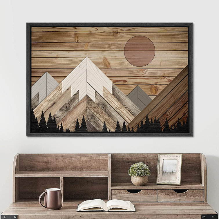 The top of the mountain over the forest - Living moss wall art