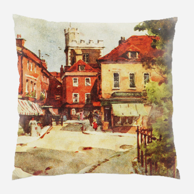 Coussin décoratif painting Mathieu, Microsuède, Intérieur
