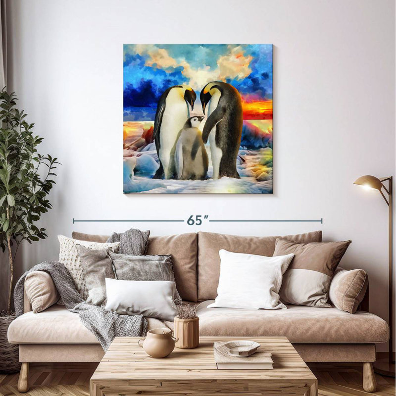 Crowle Penguin Family, 39" H x 39" W