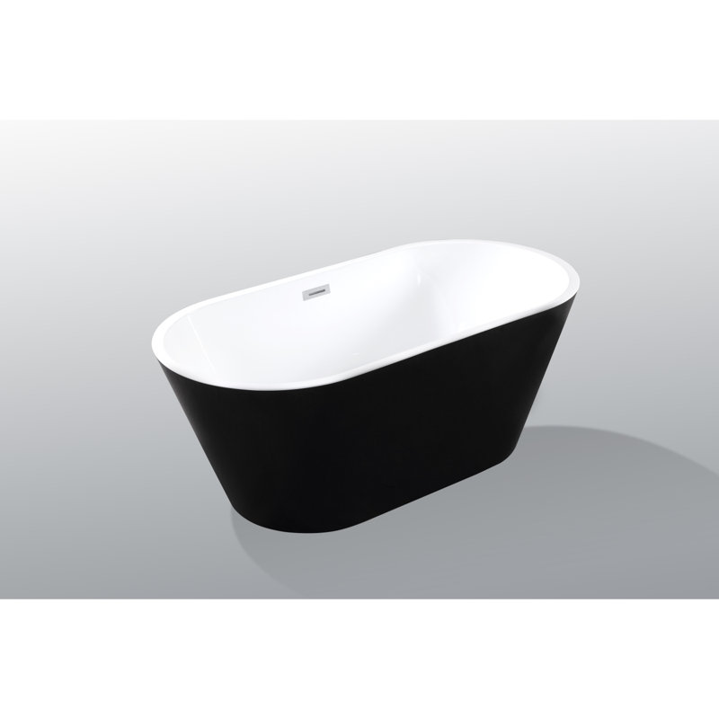 Baignoire autoportante en acrylique avec drain chromé, certifié cUPC