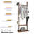 71-Inch Tall Freestanding Wood Coat Rack with 4 Hooks, Rubber Wood, Wood-Tone Brown