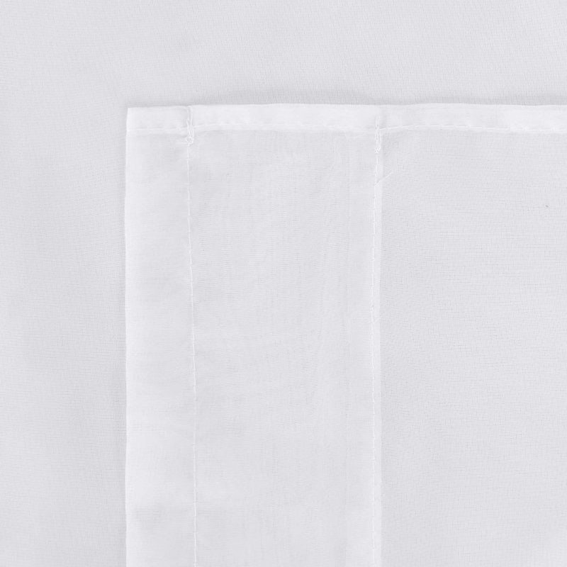 Sheer Curtains / Drapes Pair, White, 52" W x 72" L