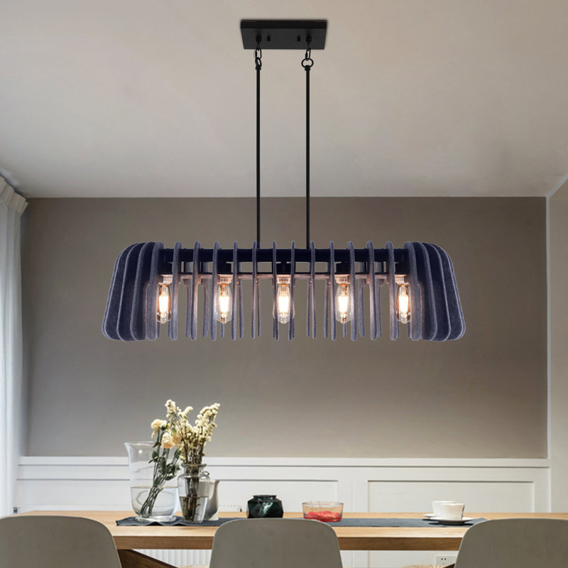 Lustre en feutre à 5 lumières pour îlot de cuisine pour salle à manger