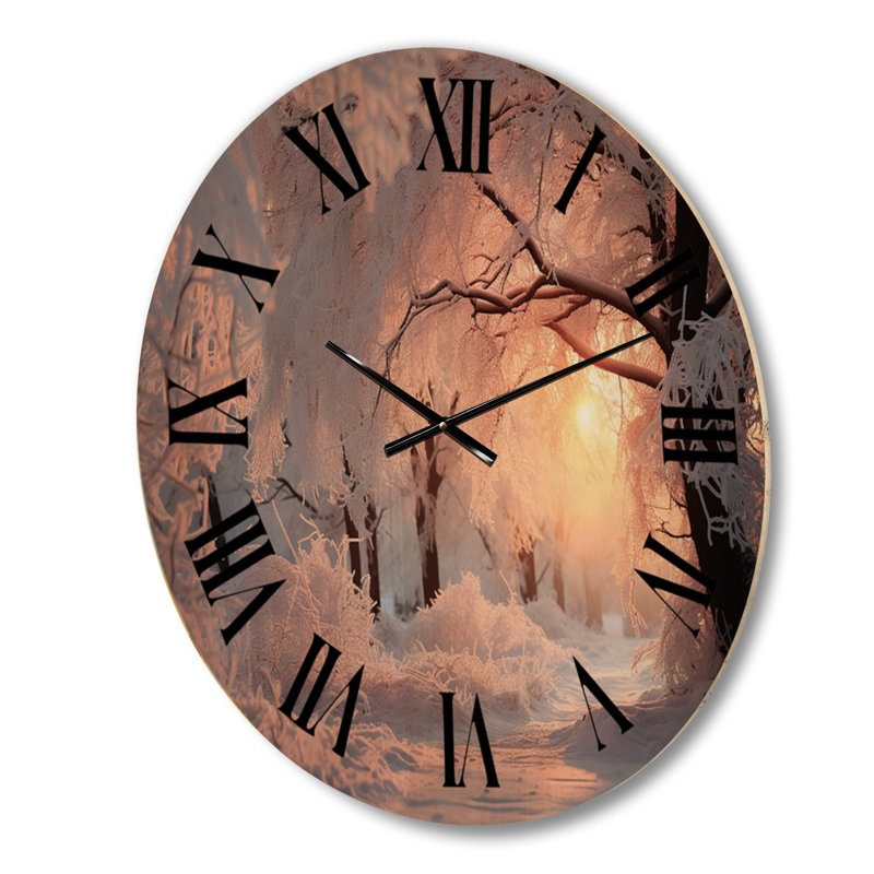 Horloge murale paysage d'hiver, Grand