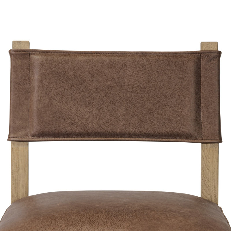 Tabouret Lorretta, Brun clair, Cuir véritable cigare Palermo, Tabouret de bar (siège d'une hauteur de 29,92 po)