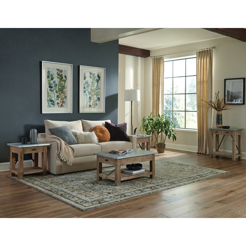 Crockett Industrial Rustic Solid Wood Frame Rectangular Console Media Table With Storage, 29" H x 30" W x 15" D