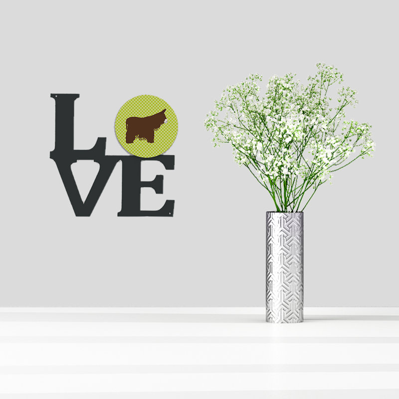 Décoration murale poitou poiteuin donkey check en métal love, Vert