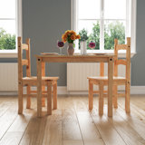 Doe 2 - Person Pine Solid Wood Dining Set