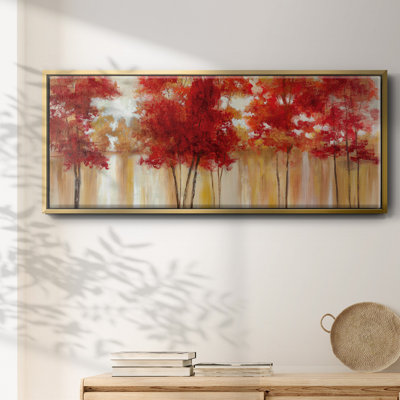Red Trees- Framed Canvas