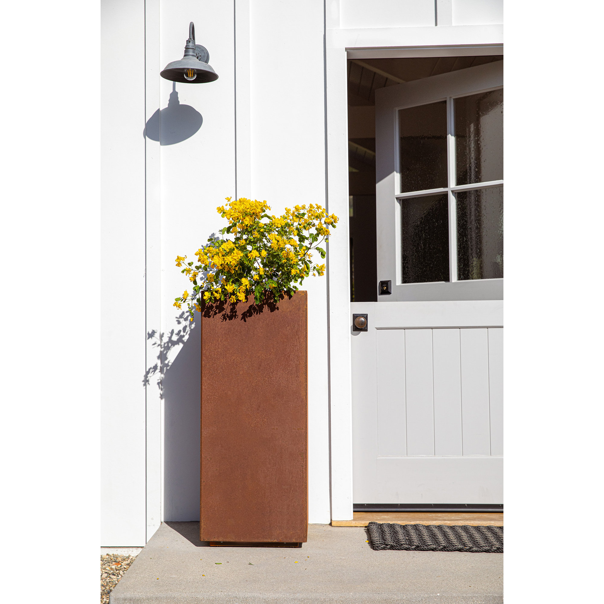 Corten Steel Series Pedestal Planter, 40" H x 17" W x 17" D