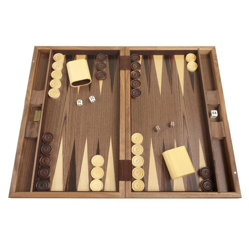 Ensemble de backgammon avec incrustation de diamant, H 2,5 po x l 12 po x L 19,5 po, Diamant