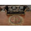 Tapis rond teint en soie antique