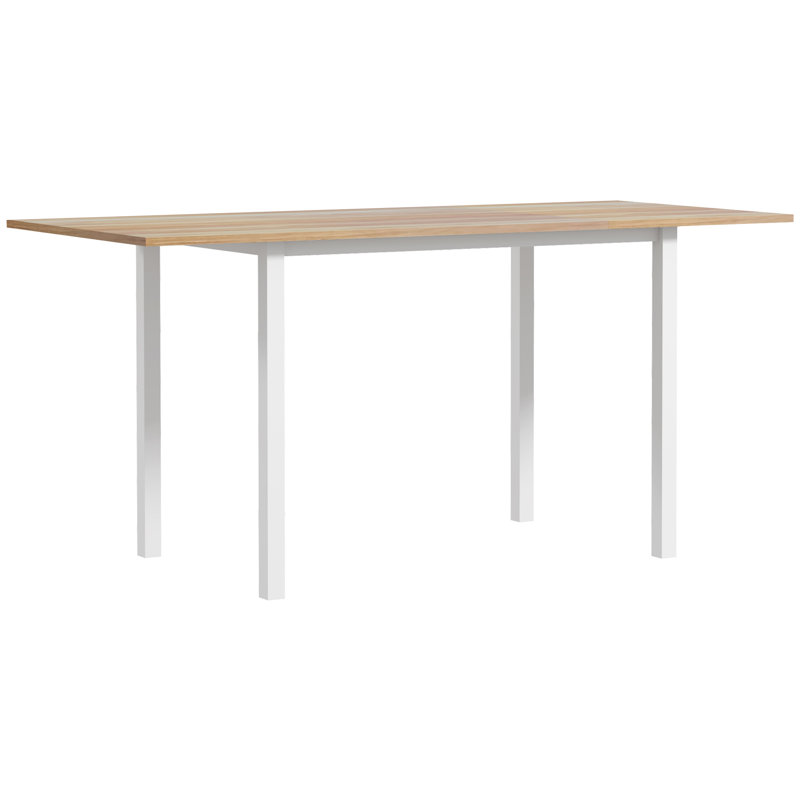 Table de salle à manger Benony L 63 po x l 27,6 po, Naturel, Blanc